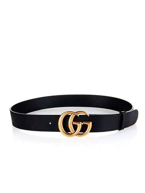 GG leather belt in black .